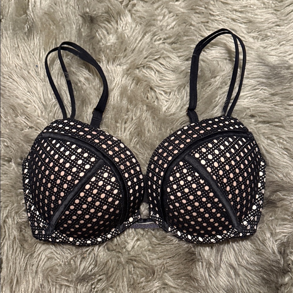 Victoria's Secret Very Sexy Push-Up Black over Nude Bra